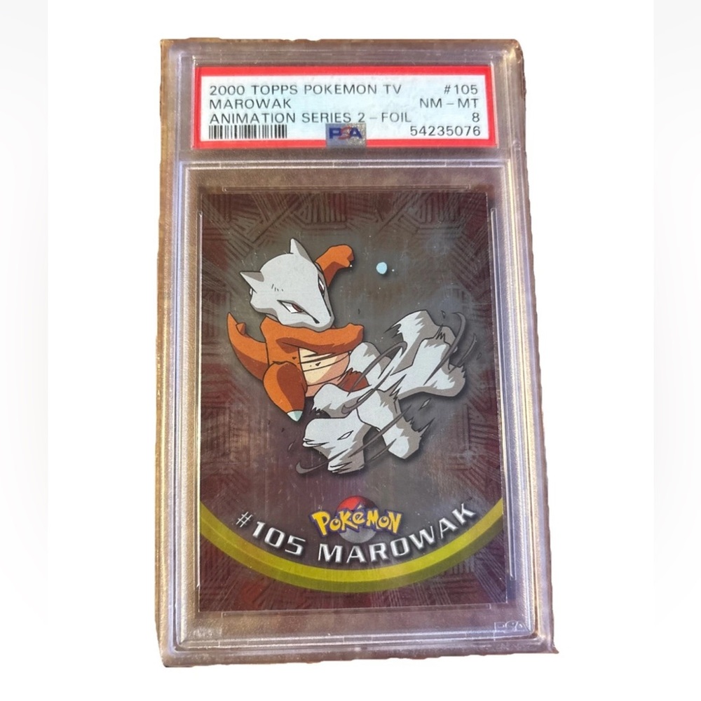 2000 Pokemon Topps TV Marowak Foil #105 PSA 8 Animation Series 2